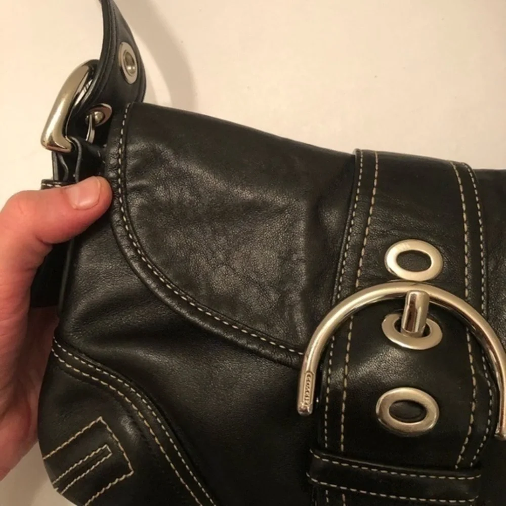 Coach black leather small soho hobo bag
